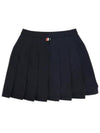 Cotton Loopback Mini A-Line Skirt Navy - THOM BROWNE - BALAAN.