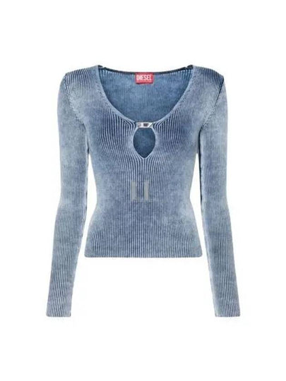 M-Teri Cotton Knit Cut-Out Long Sleeve T-Shirt Blue - DIESEL - BALAAN 2