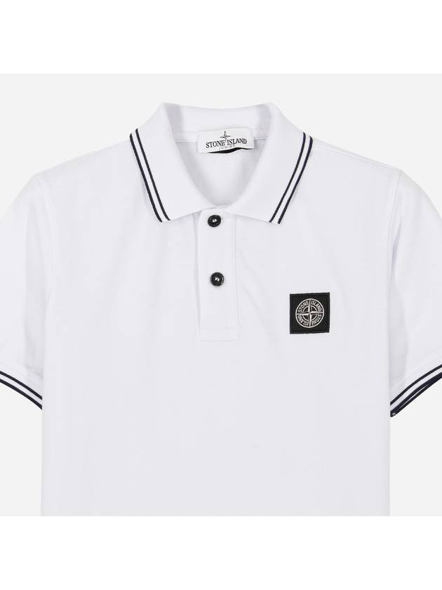 Kids Waffen Short Sleeve Polo T-Shirt White - STONE ISLAND - BALAAN 3