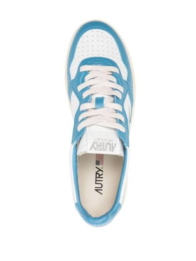 Men's Medalist Leather Low Top Sneakers Blue - AUTRY - BALAAN 5