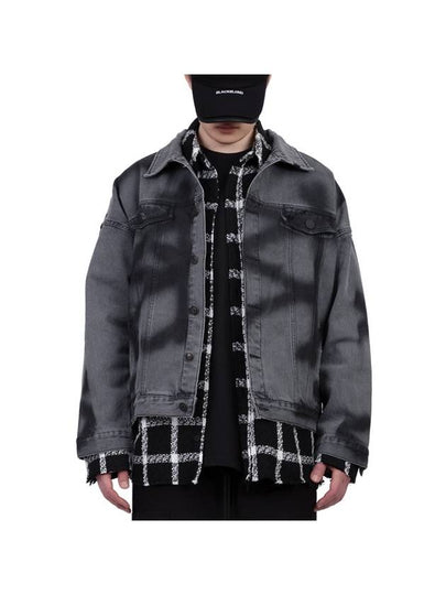 BBD Basic Sprayed Custom Denim Jacket Dark Gray - BLACKBLOND - BALAAN 2