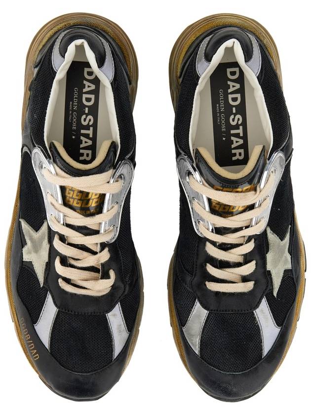 Dad-Star Mesh Nappa Leather Low Top Sneakers Black Ice Grey - GOLDEN GOOSE - BALAAN 4