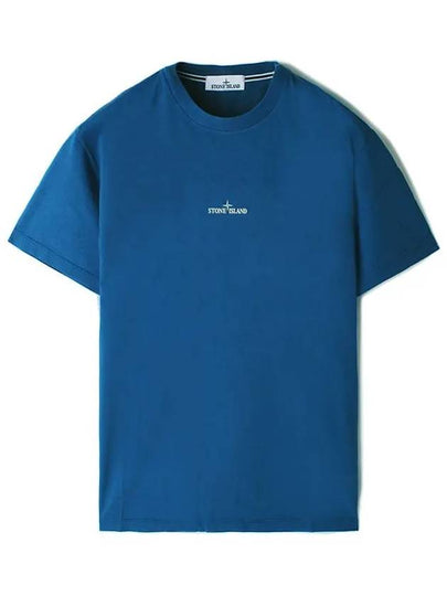 Stamp One Print Short Sleeve T-Shirt Blue - STONE ISLAND - BALAAN 2