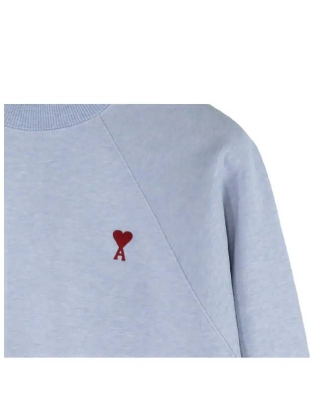 Cotton Heart Logo Sweatshirt Blue - AMI - BALAAN 3