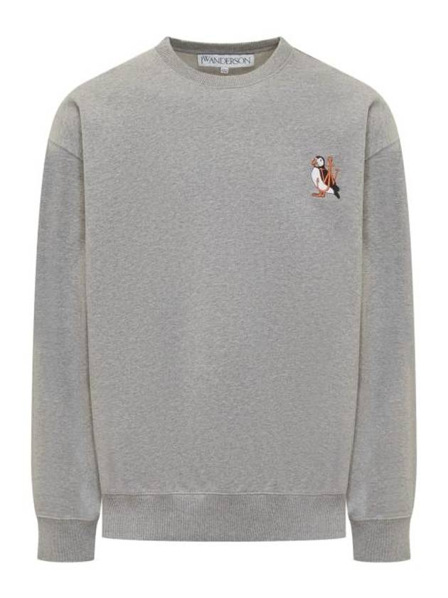 Embroidered Puffin Sweatshirt Mid Grey - JW ANDERSON - BALAAN 2