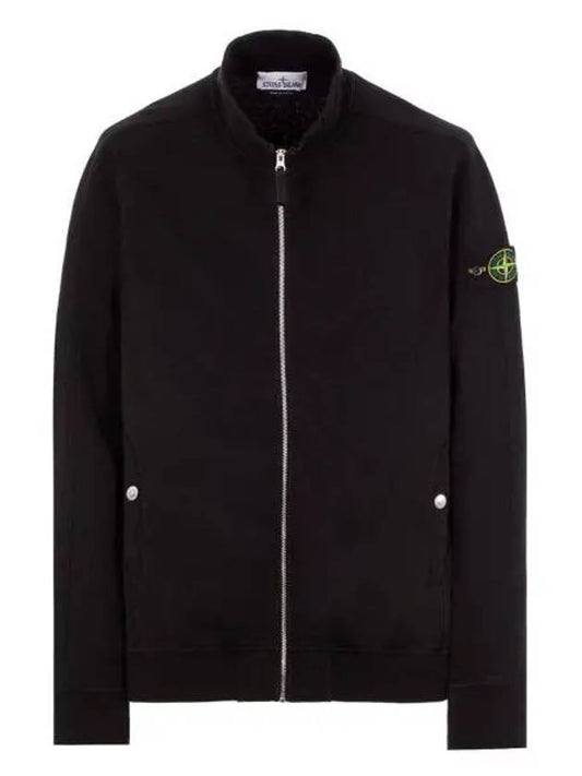 Cotton Zip-Up Jacket Black - STONE ISLAND - BALAAN 2