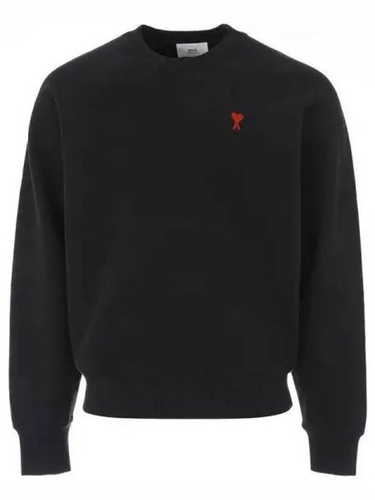 Small Heart Logo Sweatshirt Black - AMI - BALAAN 2