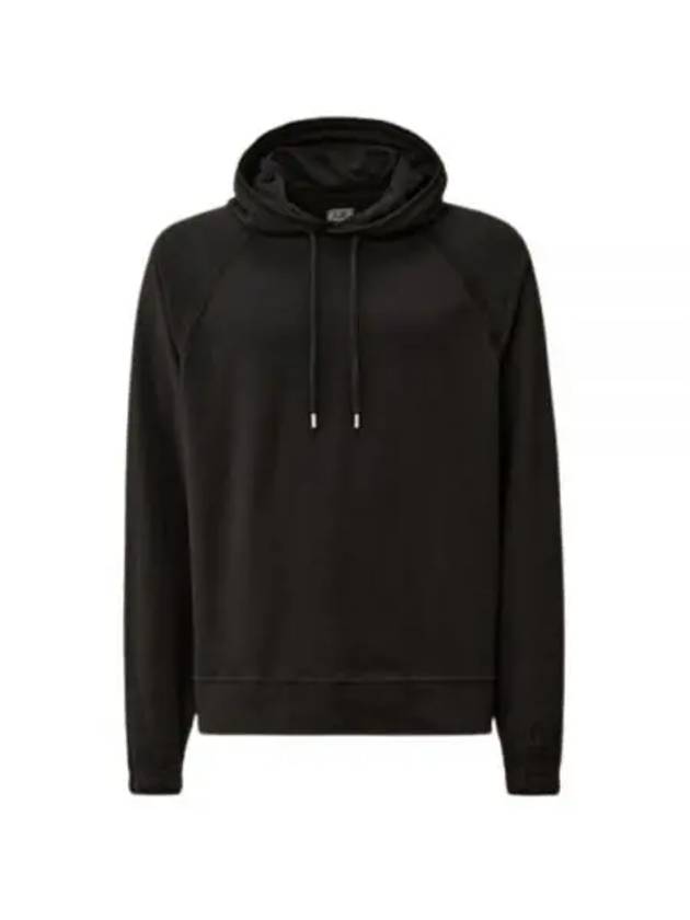 Light Fleece Logo Hoodie Black - CP COMPANY - BALAAN 2