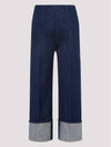 Iconic Wide Leg Jeans Blue - PATOU - BALAAN 3