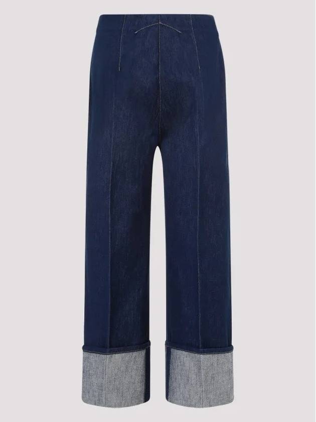 Iconic Wide Leg Jeans Blue - PATOU - BALAAN 3