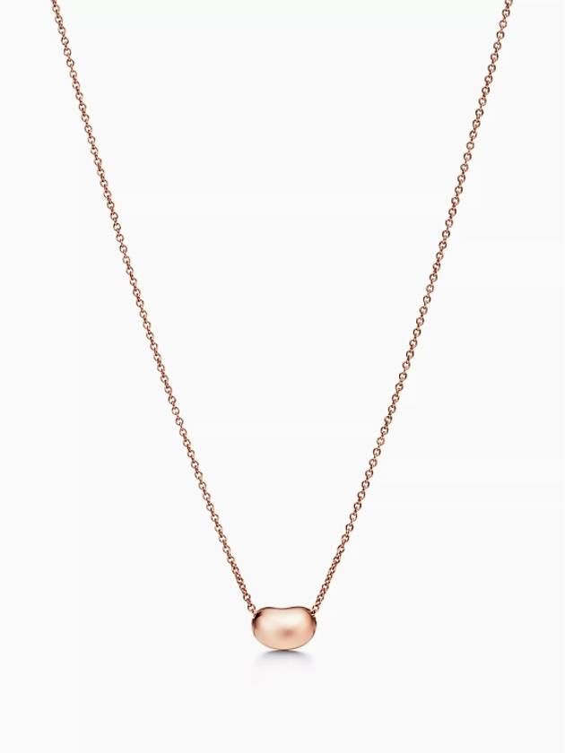 Tiffany Elsa Peretti Bean Design Pendant 9mm Rose Gold Necklace Women - TIFFANY & CO. - BALAAN 3