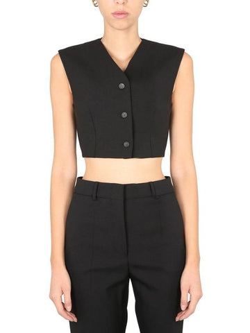 Max Mara Stretch Wool Canvas Vest - MAX MARA - BALAAN 1