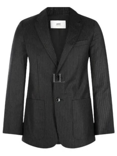 Striped Blazer Jacket Black - AMI - BALAAN 2