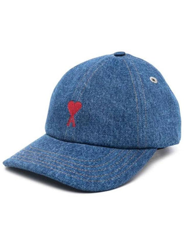 De Coeur Denim Ball Cap Blue - AMI - BALAAN 1