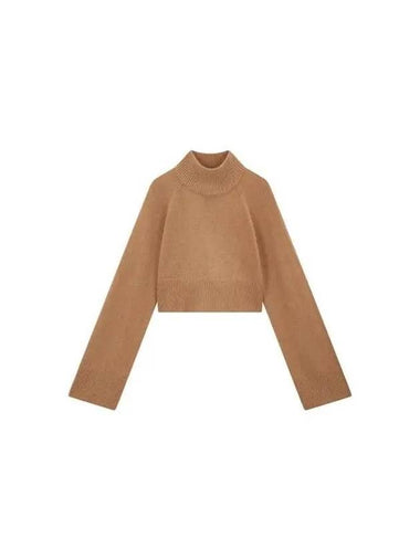 Cashmere Cropped Turtleneck Sweater Camel - REFORMATION - BALAAN 1