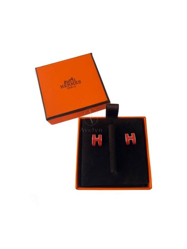 Mini Pop Ash H Earrings Pop Ash Orange Graffiti - HERMES - BALAAN 1