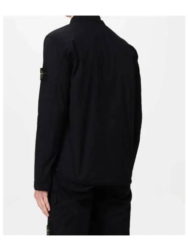 Supima Cotton Twill Over Long Sleeve Shirt Black - STONE ISLAND - BALAAN 4