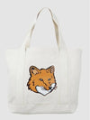 Fox Head Print Tote Bag Ecru - MAISON KITSUNE - BALAAN 3