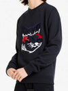Big Fox Embroidery Round Neck Cotton Sweatshirt Black - MAISON KITSUNE - BALAAN 4