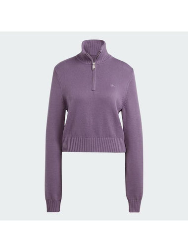 Half Zip Knit Top Violet - ADIDAS - BALAAN 1