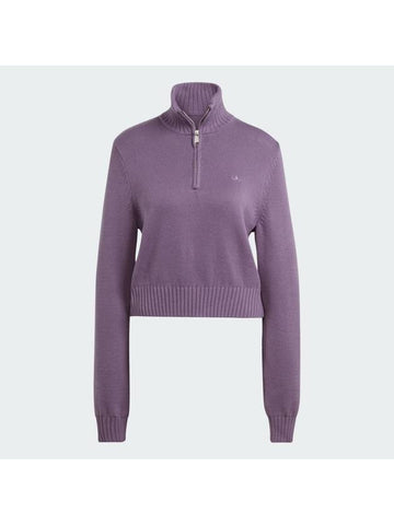 adidas knit half zip violet IJ8296 - ADIDAS - BALAAN 1