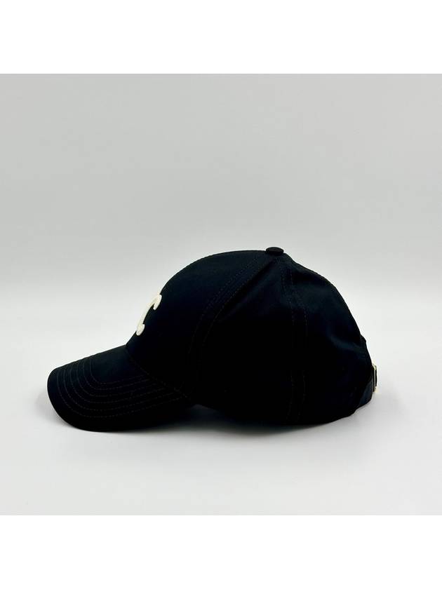 Cotton Triomphe Baseball Cap Black 2AUT6969P - CELINE - BALAAN 4