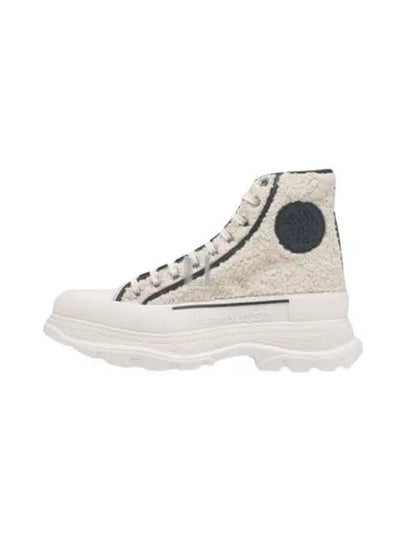 Shearling Tread Slick High Top Sneakers Natural - ALEXANDER MCQUEEN - BALAAN 2