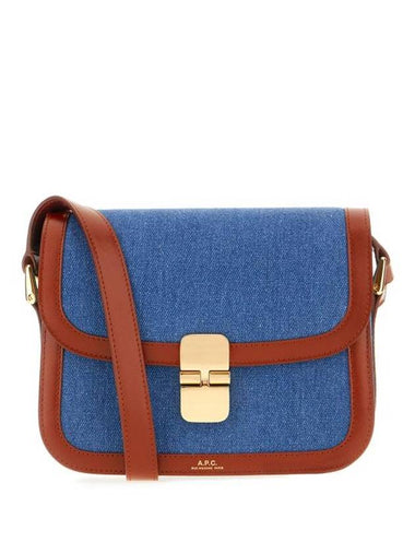 Grace Small Denim Cross Bag Brown Indigo - A.P.C. - BALAAN 1