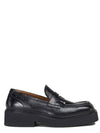 Men's Shiny Leather Moccasin Loafers Black - MARNI - BALAAN 2