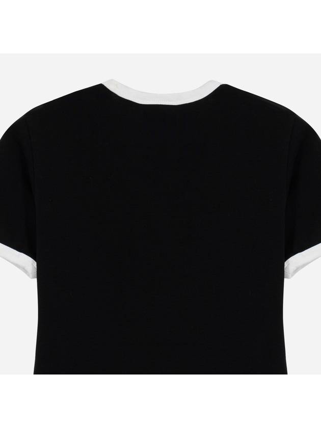 Contrast Signature Short Sleeve T-Shirt Black - COURREGES - BALAAN 5