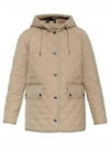 Logo Detail Diamond Quilted Hooded Jacket Soft Fawn - BURBERRY - BALAAN 2