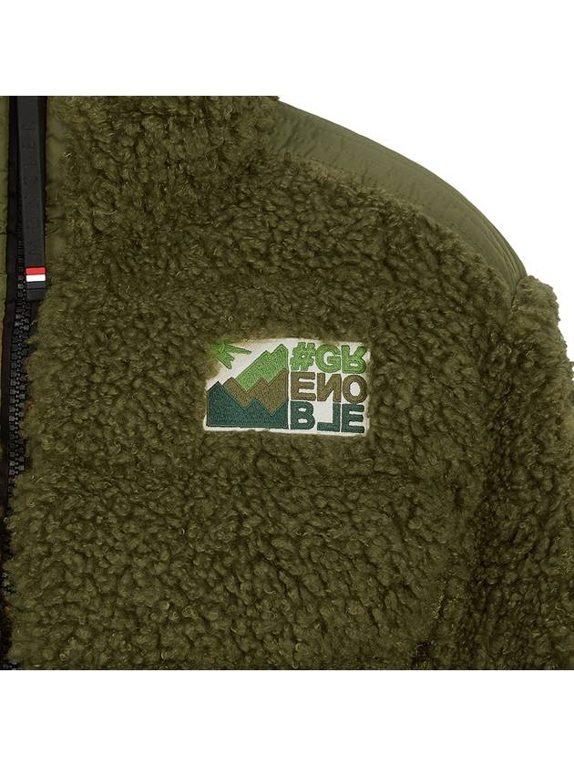 Grenoble Fleece Texture Padding Jacket Green - MONCLER - BALAAN 11