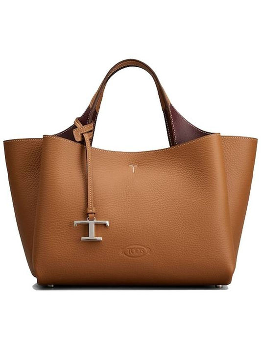 T Timeless Leather Mini Tote Bag Brown - TOD'S - BALAAN 2