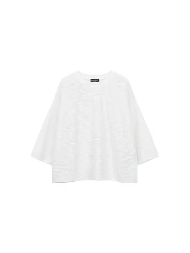 Women s See through Ribbed Crew Neck Knit White - EMPORIO ARMANI - BALAAN 1