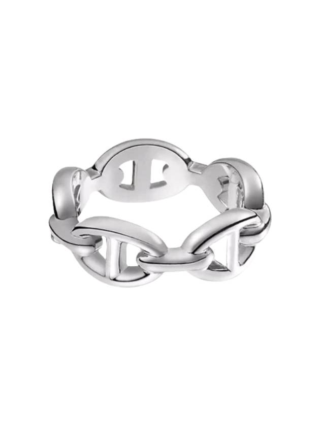 Small Chaine D'Ancre Enchainee Ring Silver - HERMES - BALAAN 2