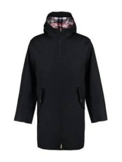 Waterproof Cotton Twill T-Dart Hooded Jacket Navy - THOM BROWNE - BALAAN 2