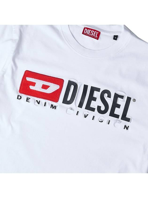 Logo Print Short Sleeve T-shirt White - DIESEL - BALAAN.