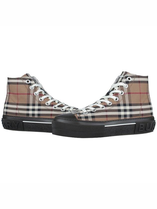 Vintage Check Stripe Logo High Top Sneakers Brown - BURBERRY - BALAAN 3