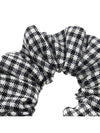 Gingham Check Wool Scrunchie Black White - MIU MIU - BALAAN 7