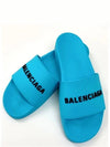 Logo Slide Sandals Blue - BALENCIAGA - BALAAN 7