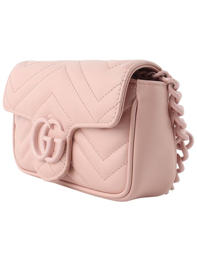 699757 GG Back Light Pink Leather Marmont Belt Bag 33940K - GUCCI - BALAAN 2