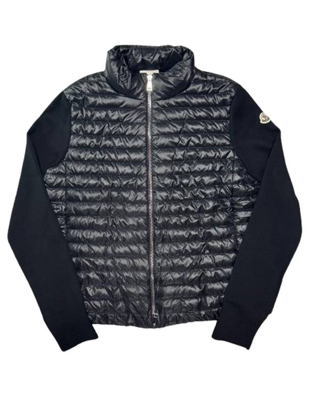 Padded Wool Cardigan Black - MONCLER - BALAAN 2