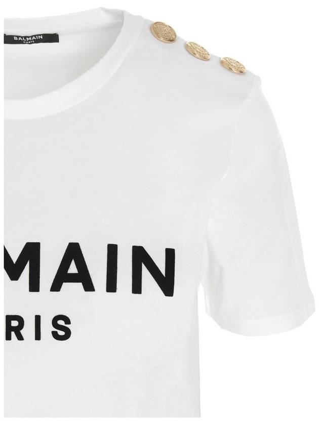 Logo Crew Neck Short Sleeve T-Shirt White - BALMAIN - BALAAN 4