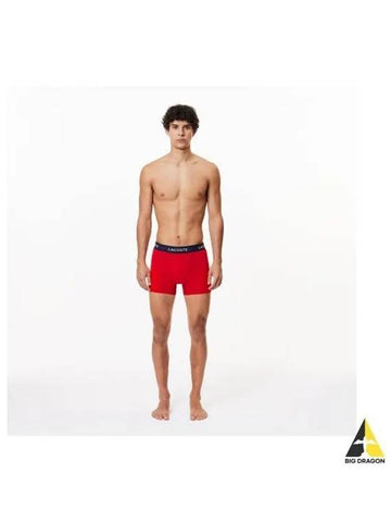 Men s Microfiber Trunks 3 Pack Red - LACOSTE - BALAAN 1