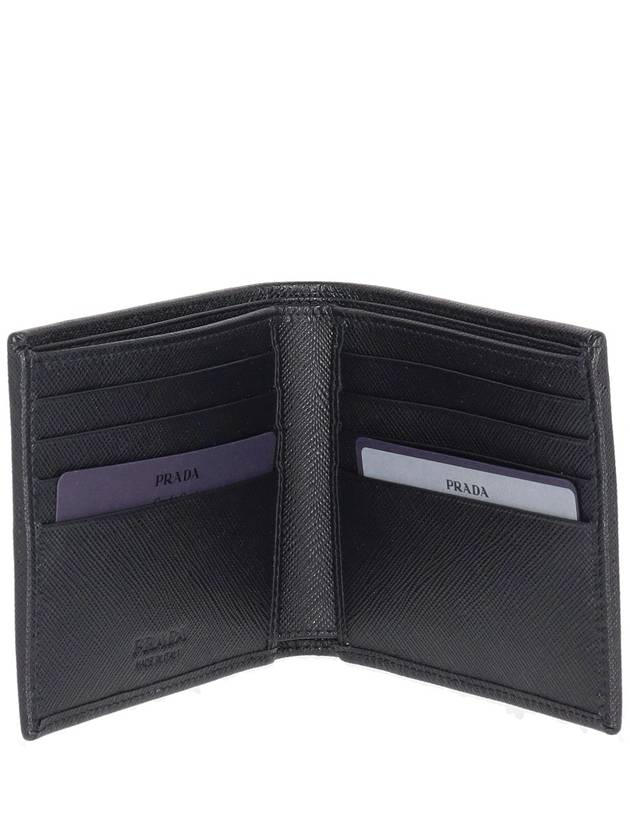 Triangle Logo Re-Nylon Half Wallet Black - PRADA - BALAAN 3