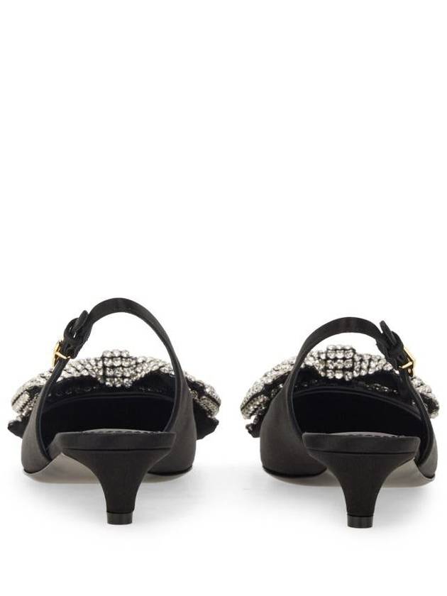 Dolce & Gabbana Satin Sling-Back With Rhinestone Embroidery - DOLCE&GABBANA - BALAAN 4