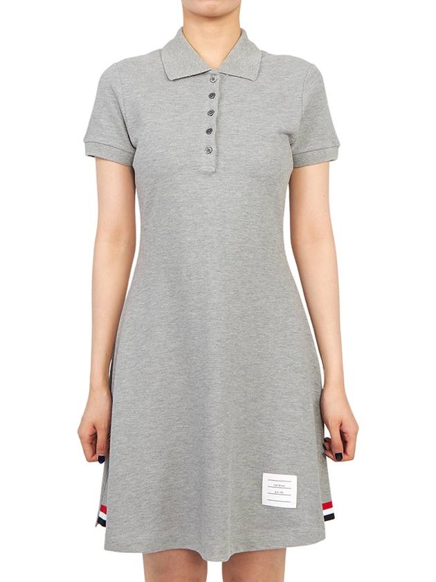 Women's Logo Patch Tennis Flare Short Dress Grey - THOM BROWNE - BALAAN 4