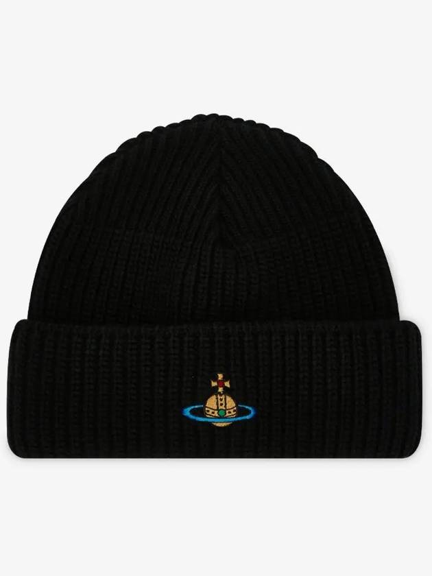 ORB Logo Sporty Beanie Black - VIVIENNE WESTWOOD - BALAAN 3