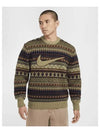 Life Fair Isle Swoosh Knit Top Neutral Olive - NIKE - BALAAN 2