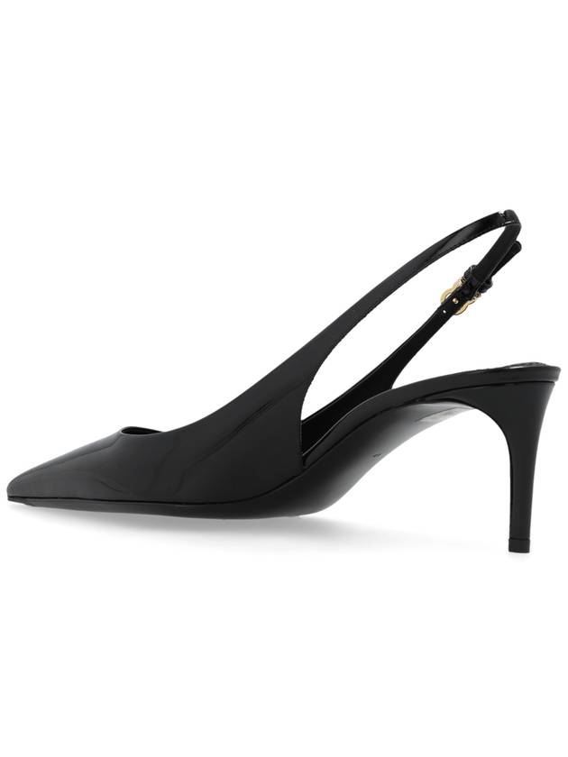 Pattern Leather Sling Back Heels Black - DOLCE&GABBANA - BALAAN 6